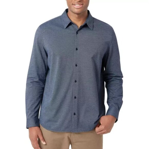NEW DKNY Men's XL Long Sleeve Button down Sport Shirt Natural Stretch Blue - Picture 1 of 7
